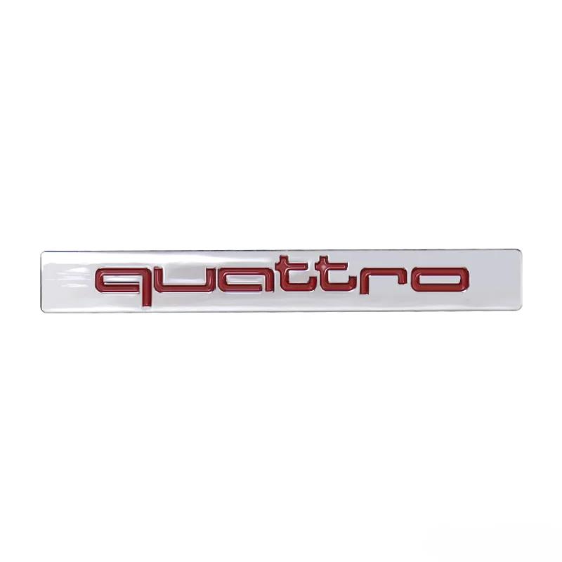 1Pc ABS Car Sticker Quattro Logo A3 A4 A5 A6 B7 Q7 B8 TT RS3 RS4 R8 A8 A7 Q5 Q3 C7 S3 B5 Q2 Rear Trunk Emblem Decoration