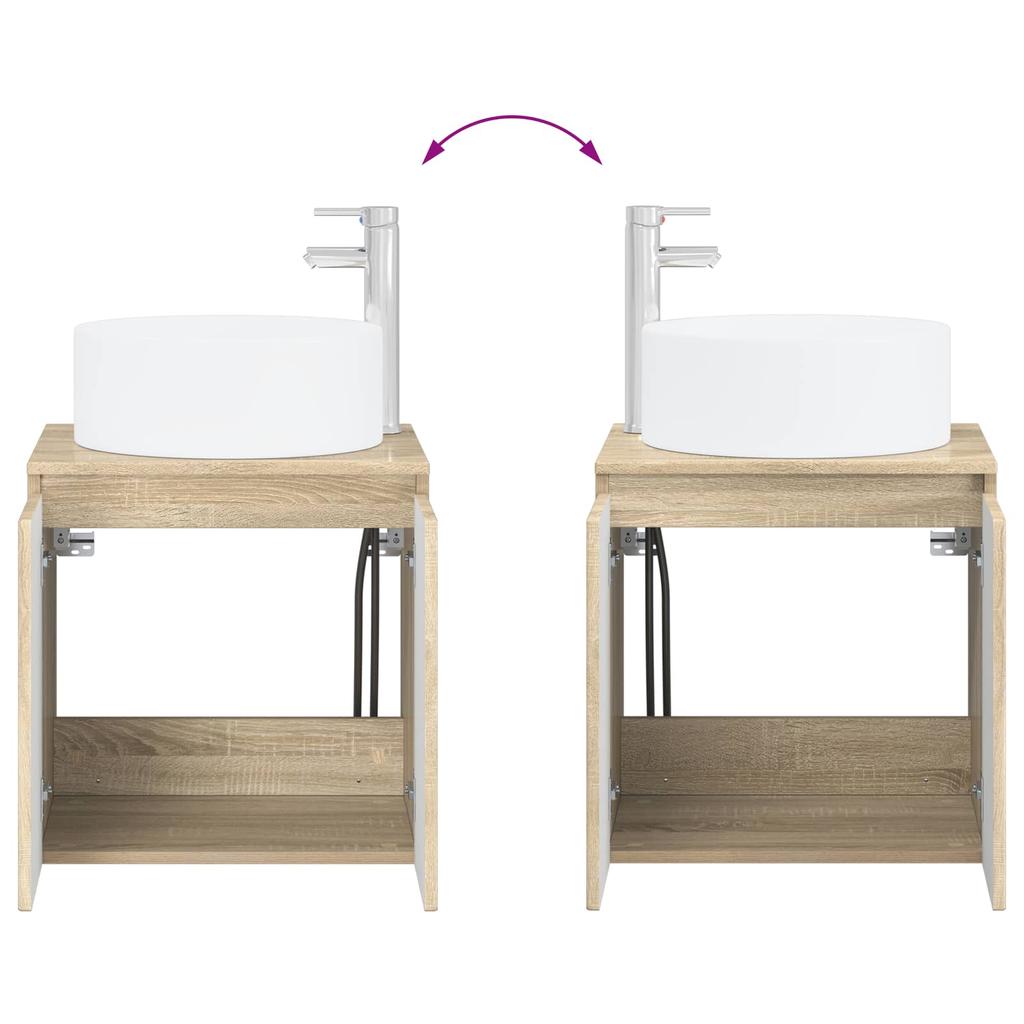 Bathroom Cabinet Set 4 pcs Sonoma Oak 103.5 x 15.5 x 70 cm
