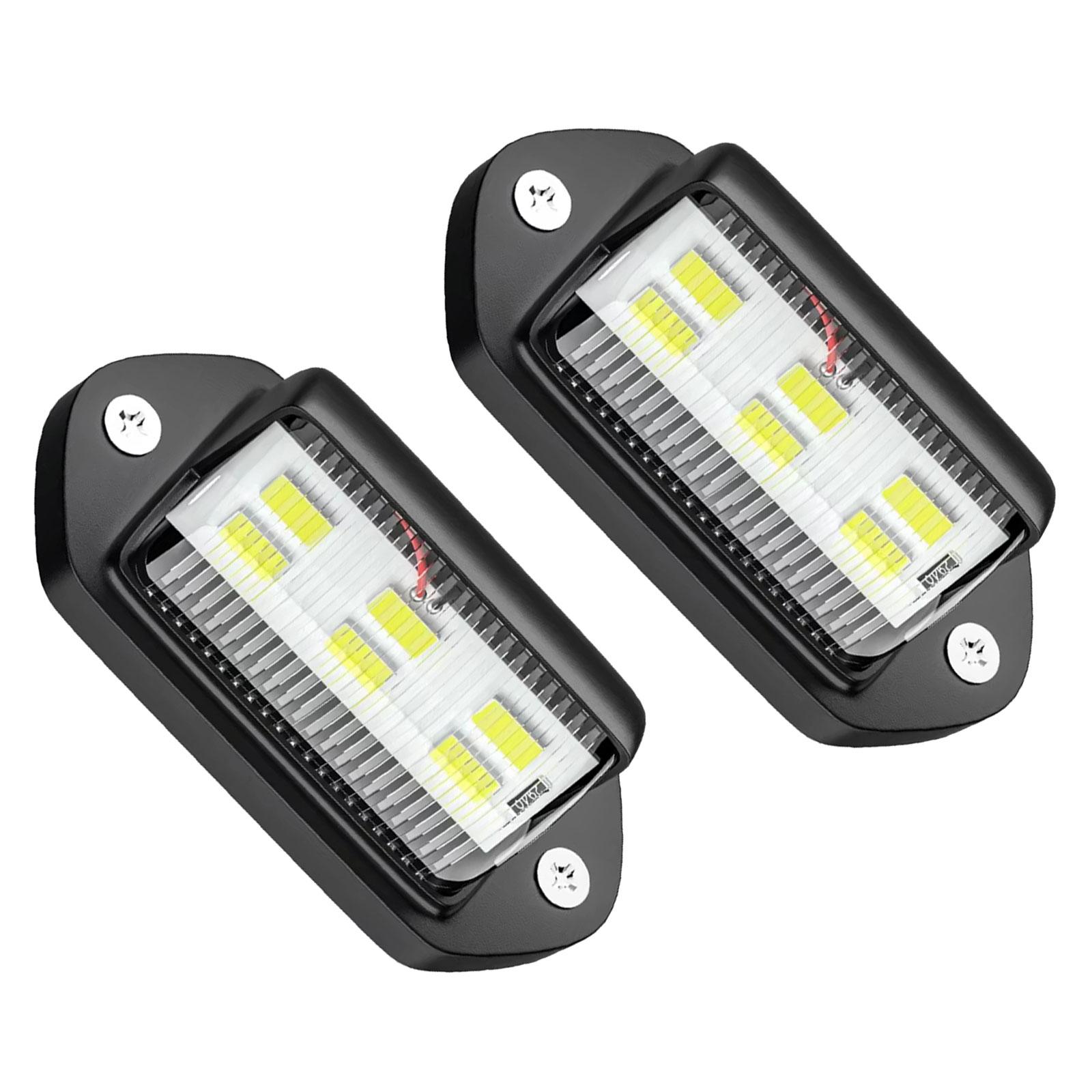 

Pack of 2 Heavy Duty 6 LED License Plate Lamp Shockproof Water Resistant Side Marker Lights for Trucks Buses Trailers чёрный