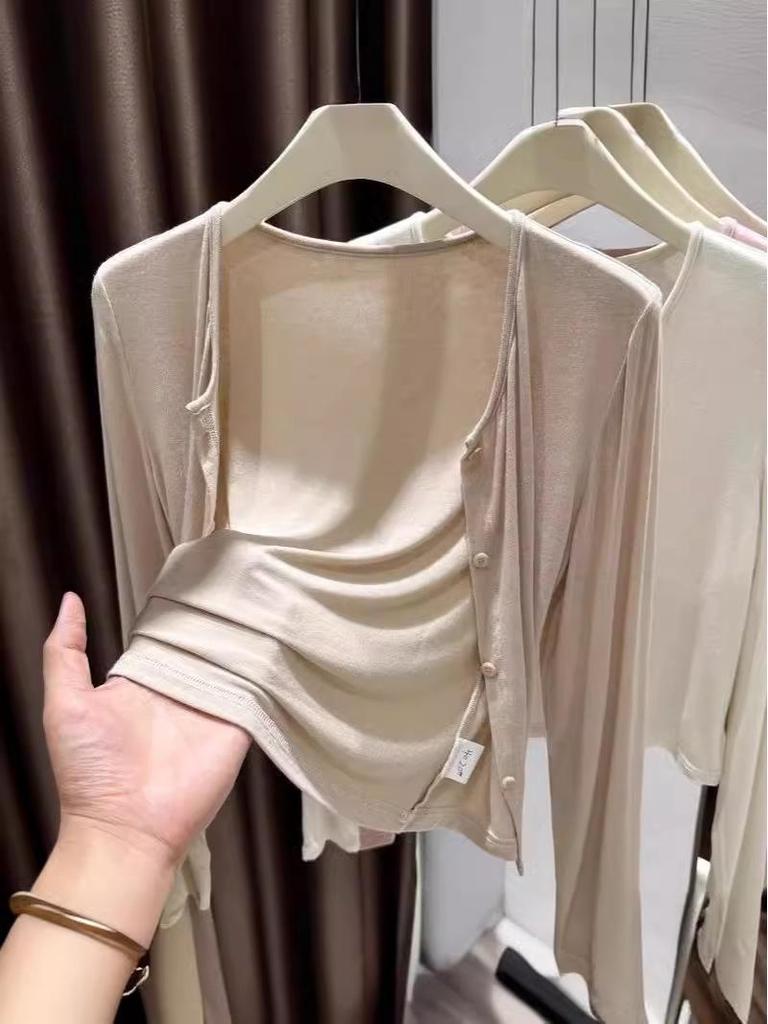 Ice Silk Modal Women's Sun Protection Cardigan – Summer Long Sleeve Shawl