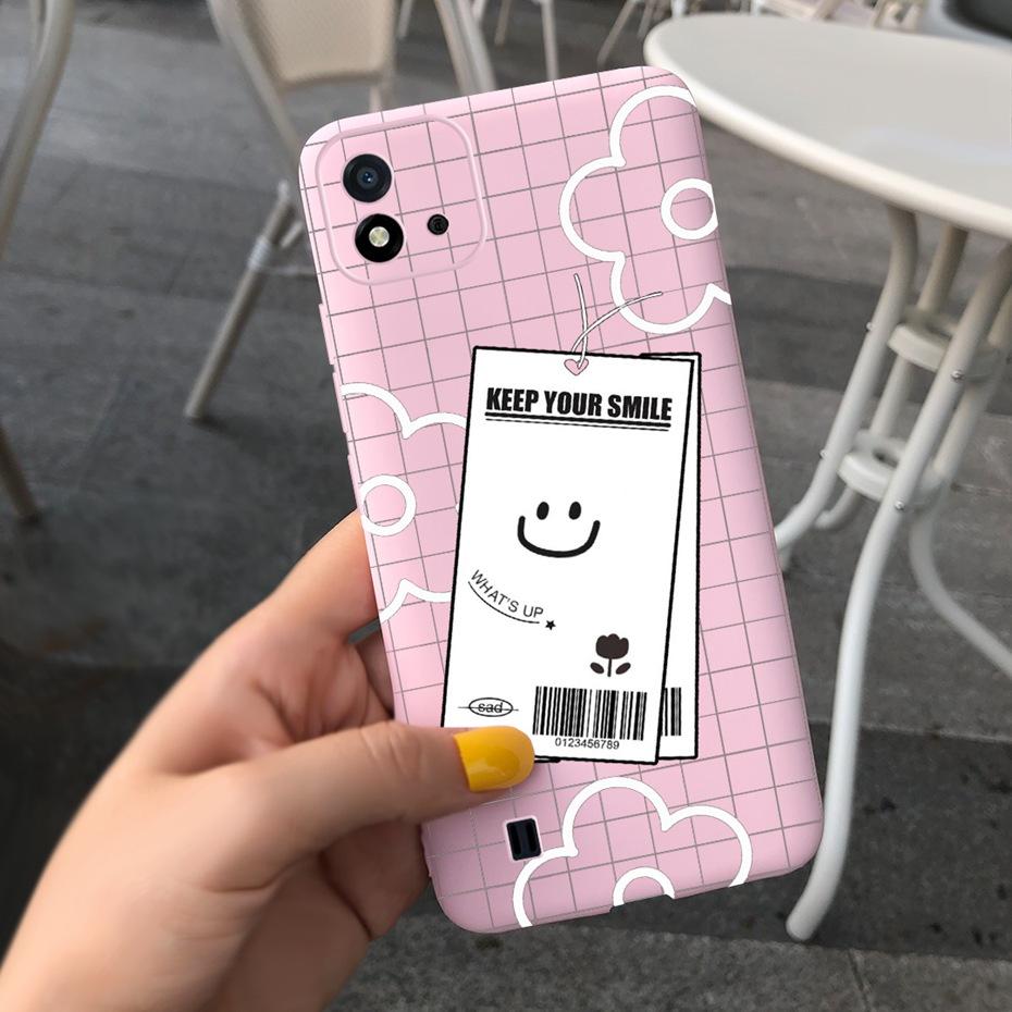 Lovely Pattern Phone Case For Realme C11 2021 C 11 2020 RMX2185 Macaroon Silicone Soft Cases Cover For Realme C11 (2021) RMX3231