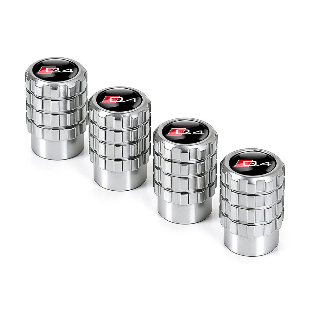New 4pcs Aluminium Car Tire Valve Stems Caps Gear shaped Valve For T Sline TT A1 A2 A3 A4 A5 A6 A7 A8 8P B6 B7 Auto Accessories