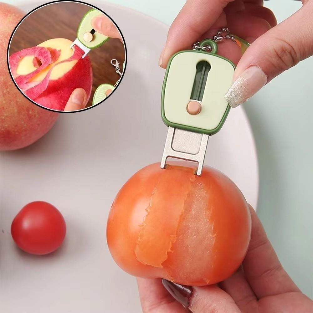 Foldable Anti-Lost Keychain Peeler Retractable Design Multi-Functional Peeler Picnic