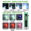 1Pc Rechargeable Mini Keychain Flashlight With 10 Modes And Magnetic Base - Ideal For Camping And Outdoor Activities