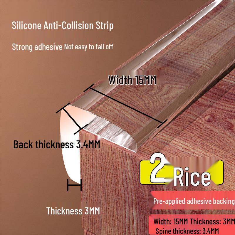 Self-Adhesive Transparent Silicone Corner Protector for Walls and Edges