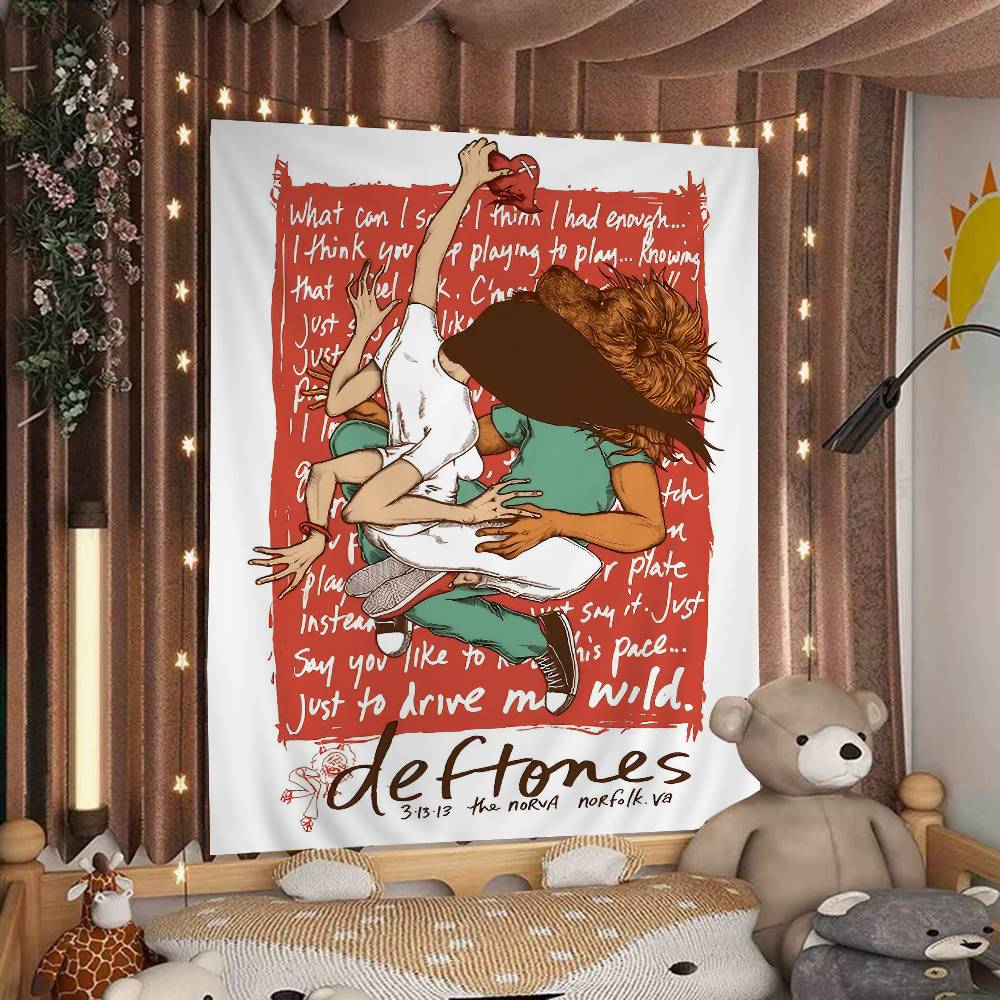 Rock DDeftones Band Chart Tapestry Bohemian Wall Tapestries Mandala Wall Art Decor