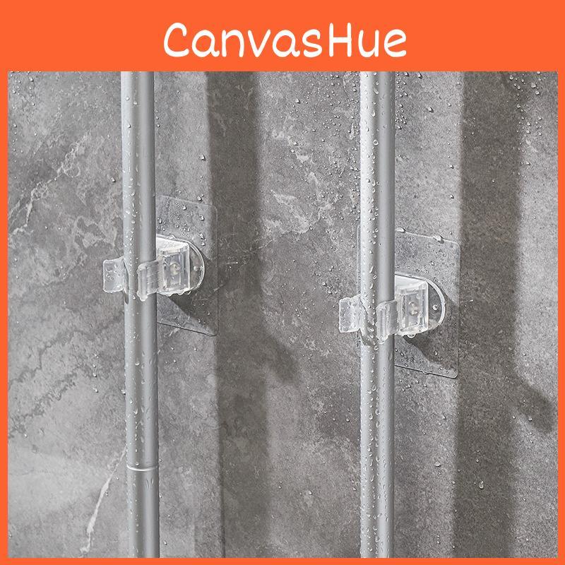 Wall Adhesive Invisible Hook No Drill Damage Plastic Bathroom Broom Hanger Mop