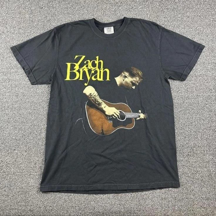 Vtg Zach Bryan 90s Basic black Remake T shirt Heavy cotton tee Reprint Unisex T-Shirt XXL