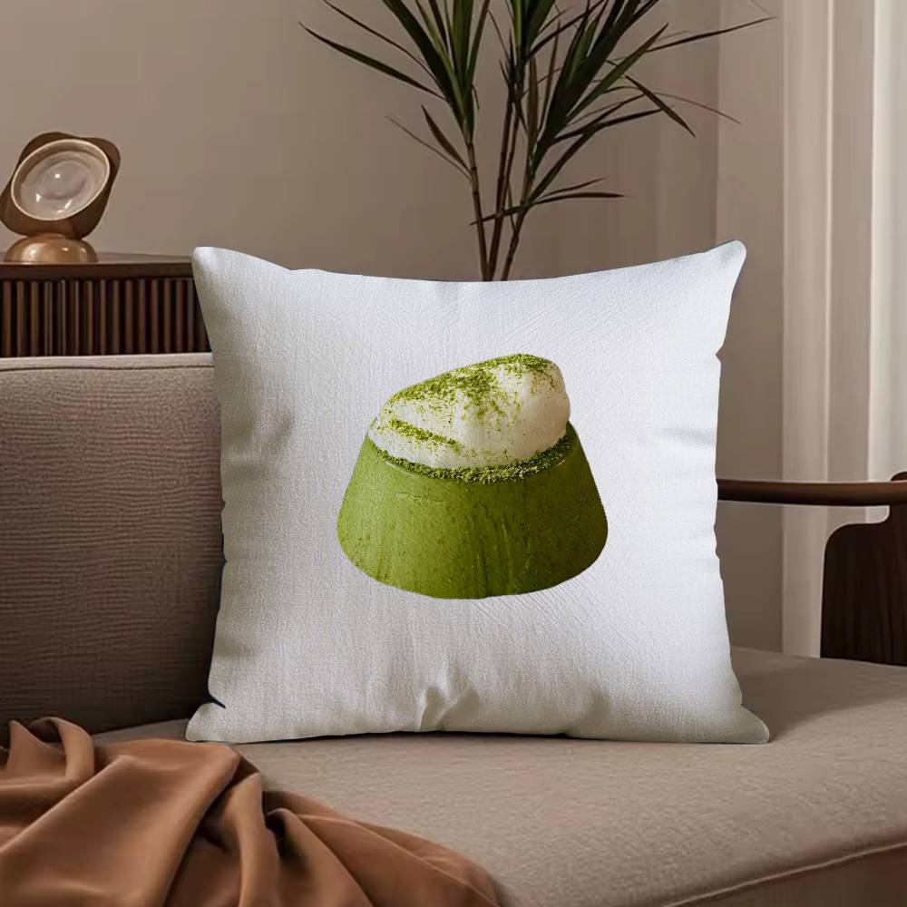 Moderne Süße Matcha Kissenbezug Anti-Milben Kissenbezug Unsichtbarer Reißverschluss seidiger kurzer Plüsch Sofakissenbezug