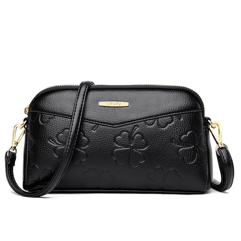 Women's Bag 2025 New Summer Korean Version Messenger Bag Middle-aged and Elderly Women's Bag Mother Bag Mobile Phone Change Bag Soft Leather