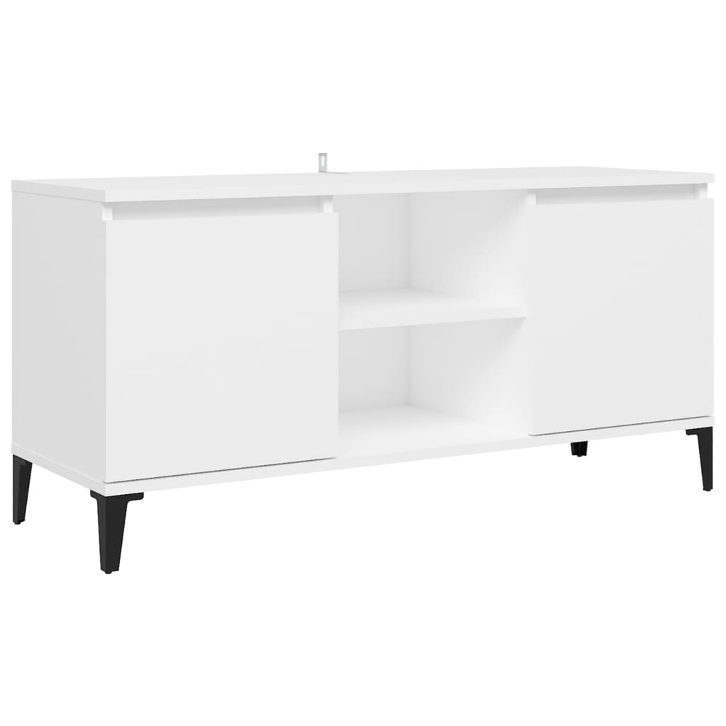 Vidaxl Szafka Tv, Metalowe Nóżki, Biała, 103,5X35X50 Cm