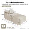Modular Frameless Sofa with Ottoman, Wave Design, 32D Foam Filling, Movable Back Cushion, Soft Fabric, for Apartment, Living Room and Bedroom, Beige