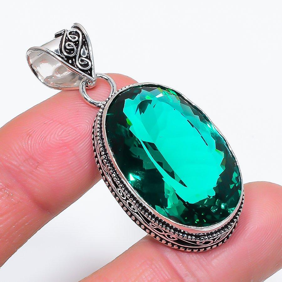 

Natural Chrome Diopside Gemstone 925 Sterling Silver Jewelry Pendant 1.97 u2i32