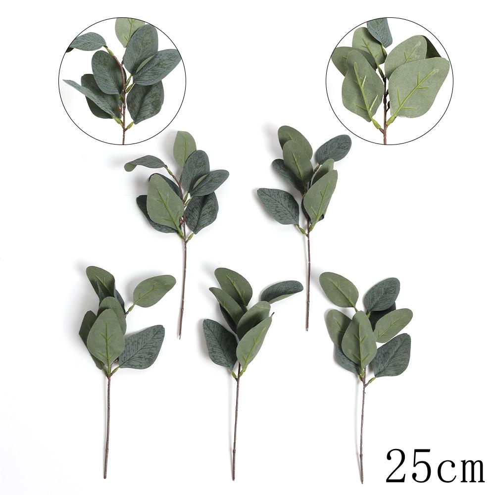 5/10Pcs Artificial Eucalyptus Leaves Green  Fake Plant for Wedding Decoration Garden Outdoor Home Decor Table Wreath Accessories