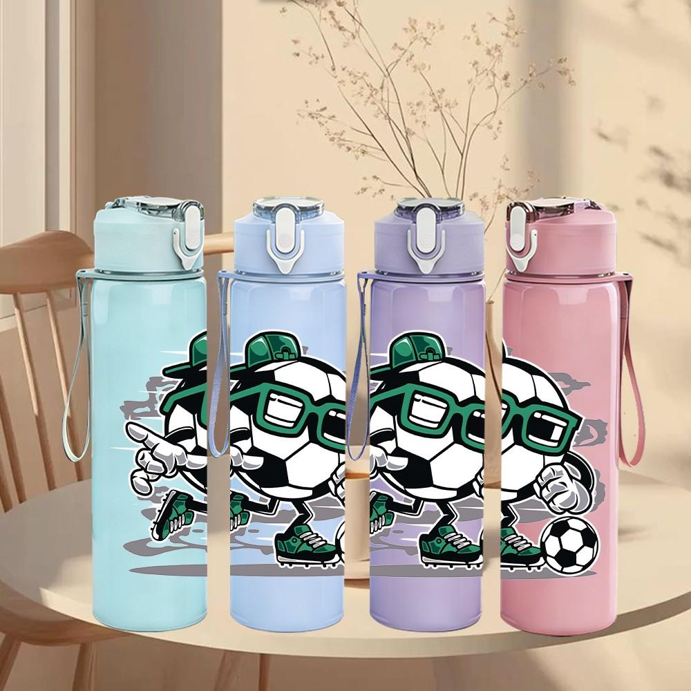 1PC Retro Turtle Surfing Cartoon Character Art 750ml Color Plastic Sports Water Bottle Leakproof Flip Straw Lid Suitable for Sports Office Home Use