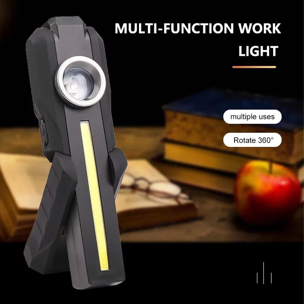 Magnetic COB Work Light Portable LED Flashlight USB Rechargeable 4 Lighting Modes and Tail Magnet for Camping Inspection