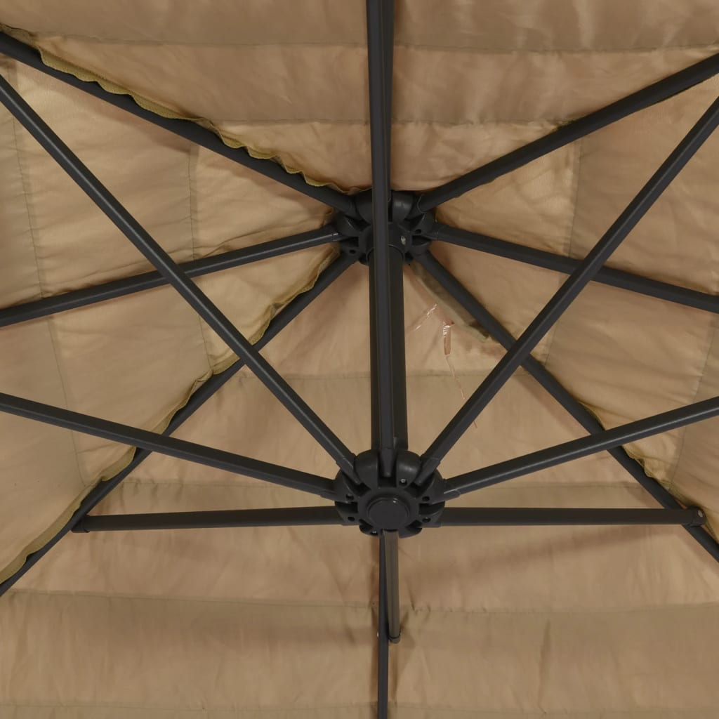 Brown Sun Umbrella with Steel Pole 248 x 248 x 248 cm