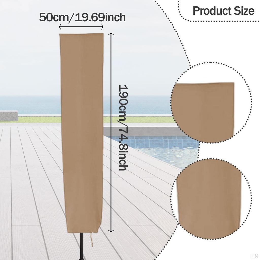 Patio Market Umbrella Canopy Cover Outside Parasol Portable Oxford Cloth Protector Dustproof