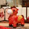 Chinese Style Plush Toy Horse Year Mascot With Short Plush Material For New Year Gift And Prosperity Decor