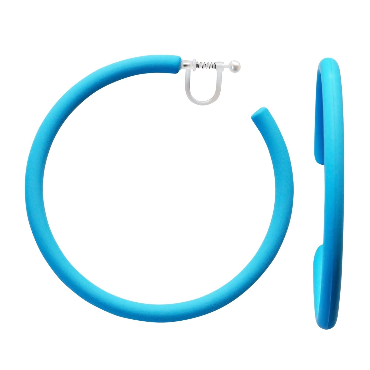

Earrings for like light neon resin earrings Miyabi Grace Miyabi Grace women, popular, cute, painless, earrings, blue, blue, large, 6cm, thick, color,