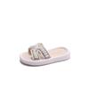 2026New Summer Girls' Slippers Fashionable Baby Slip-on Sandals with Soft Soles and Pearls