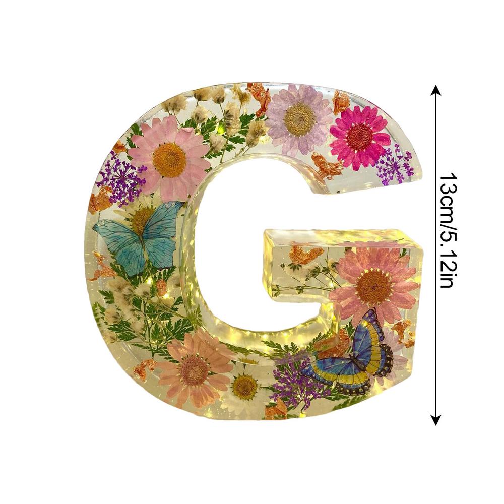 Creative Large Letter Floral Night Light 26 Letters A-Z Dry Flower Simulation Floral Letter Light Valentine's Day Gift