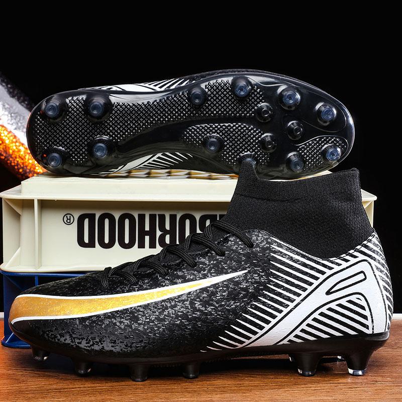 Wysokie Buty Piłkarskie Męskie Duży Rozmiar 47 Treningowe Sportowe AG Długi Kołek TF Złamany Kołek Buty Piłkarskie Siatkowa Podszewka Gumowa Podeszwa