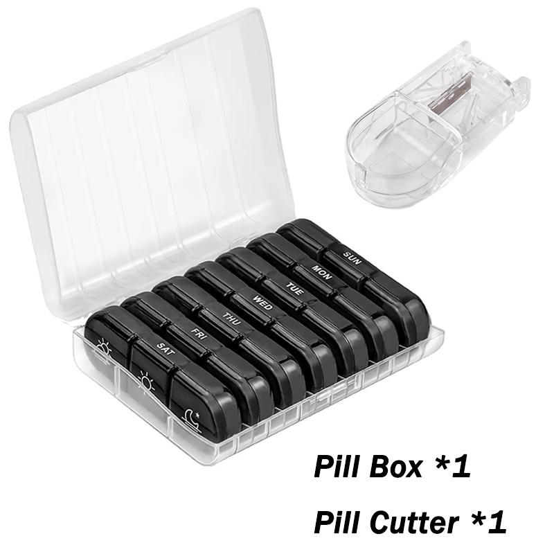 Bärbart 7-dagars pillerfodral Dagligt medicinrese mediciner Förvaring Hemliga fack Pillerfodral för utomhusresor
