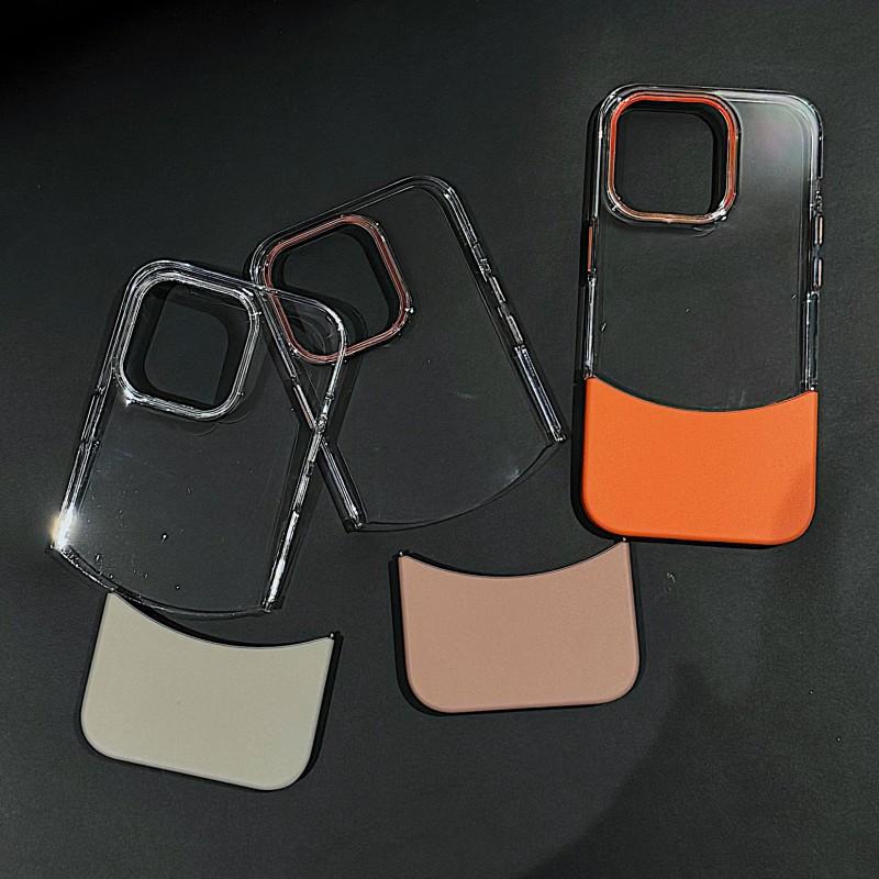 Modular Two-Tone Phone Case IPhone 16 Pro Max Detachable Back Cover Transparent PC Shell Anti-Scratch Drop Protection