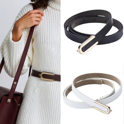 Modische Legierung U-förmige Schnalle Schmaler Gürtel für Damen Perfekt für Freizeit- und Business-Outfits