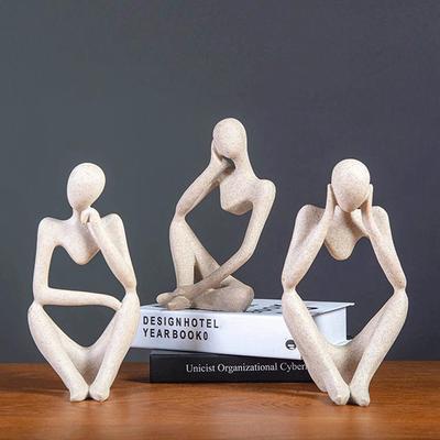 INS Nordische Statuen des kreativen Denkens für die Dekoration des Schreibtischs zu Hause, moderne abstrakte Figuren des denkenden Mannes für die Tischdekoration im Partybüro