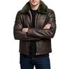 Men's Winter Solid Color Plus Velvet Leather Jacket Men's Casual Jacket