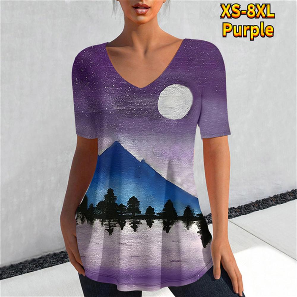 

Модная футболка женская пейзаж цифровой 3D принт топы повседневные футболки летние с коротким рукавом новые рубашки с круглым вырезом Femme 3XL