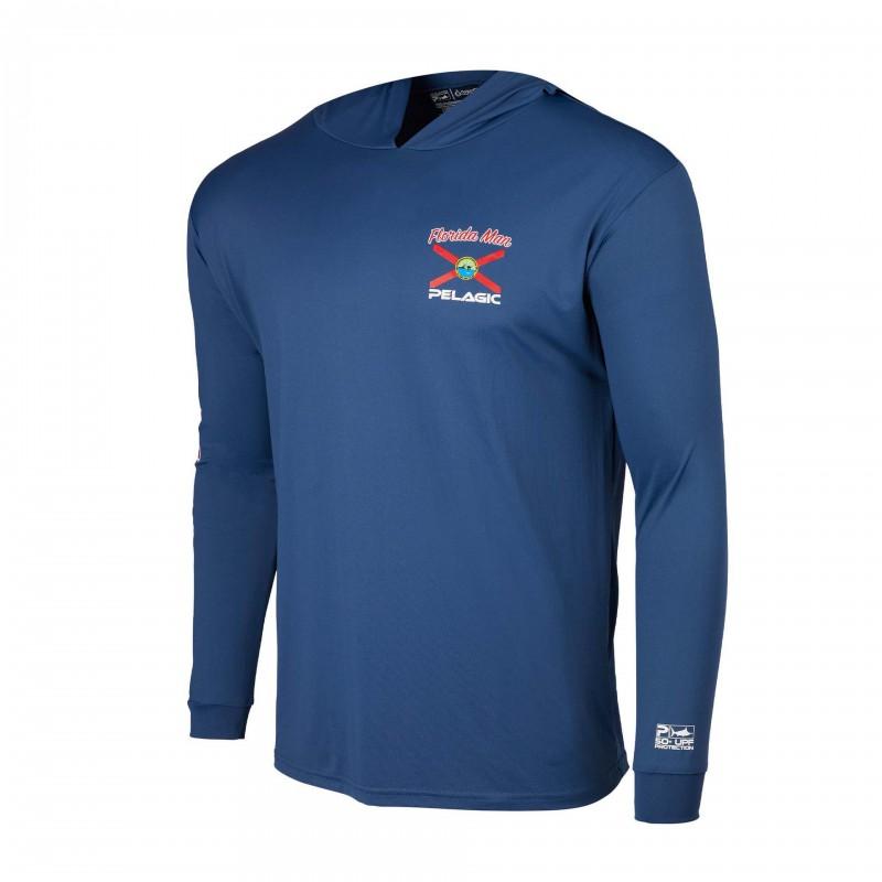 Mens UPF 50 Fishing Shirt Long Sleeve Hooded Quick Dry Breathable Sun Protection Outdoor Angling Apparel