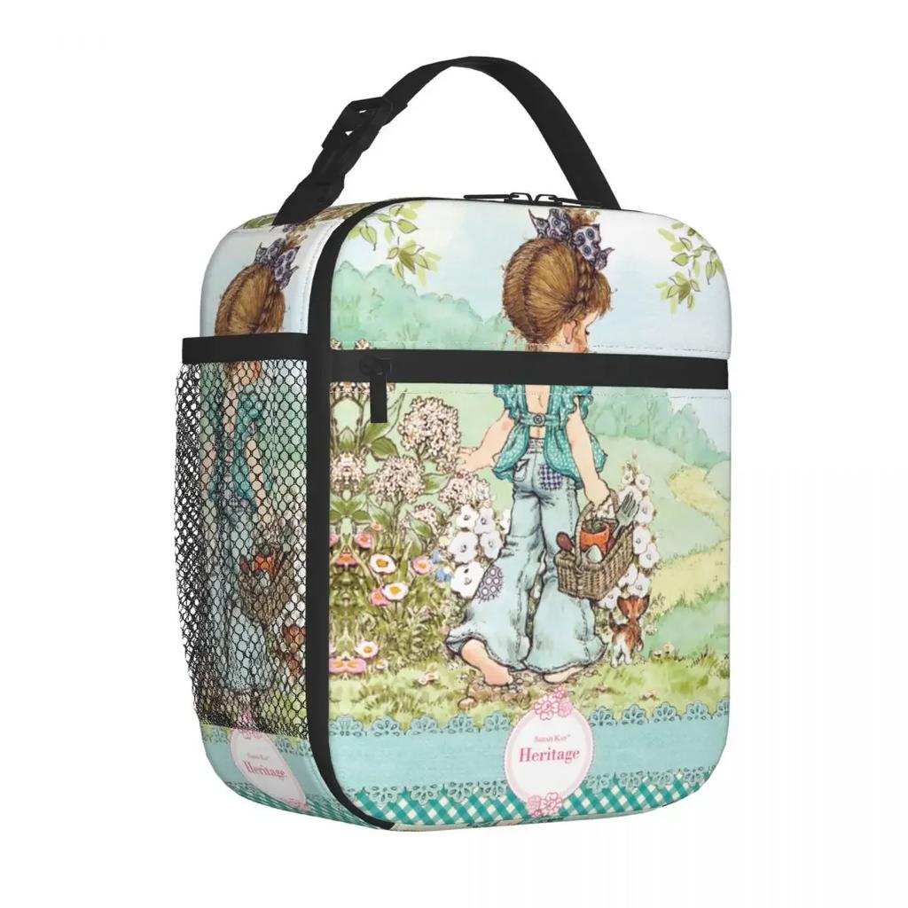 Sarah Kay Girl Country Life Cartoon Thermal Insulated Lunch Bag School Reusable Bento Box Cooler Thermal Food Box