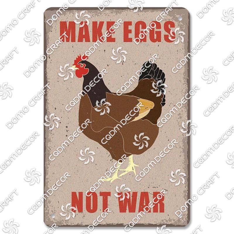 Retro Chicken Poster Metal Tin Signs Rooster Hen Eggs Metal Plate Vintage Wall Decor Club Farm Chicken Coop