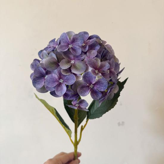 4 Stück künstliche Hortensienblüten groß lebensecht Kunstseide Hortensien mit Stiel Volle künstliche Blumenanordnung für Tischmittelstück Hochzeitsparty Zuhause