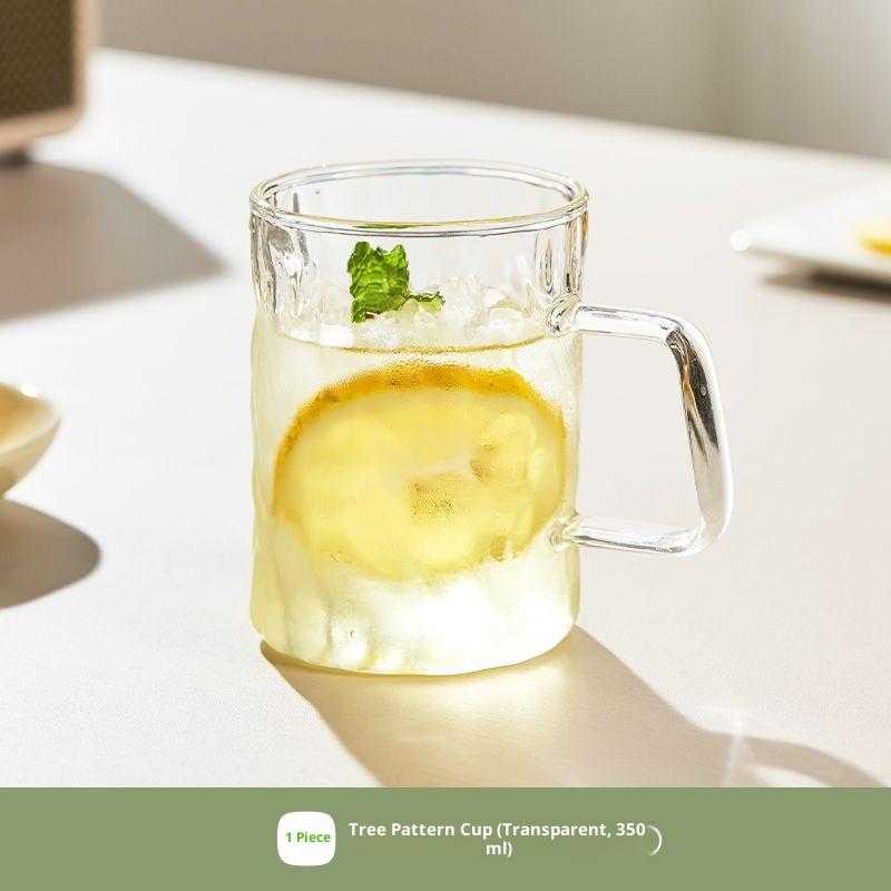 Tree Patterned Tea Cup Heat-Resistant And High Borosilicate Glass Cup Set  High-Value Water Tool Large Capacity Tea Cup 350-400ml