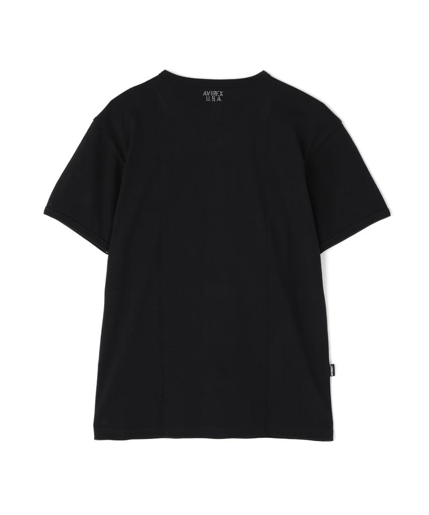 AVIREX DAILY RIB V-NECK TEE 6143501 Men's M Black