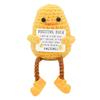 Crochet Positive Energy Duck with Card Mini Pocket Hug Handmade Plush Knitted Potatoes Hand-woven Doll Desktop Decor Birthday Gi