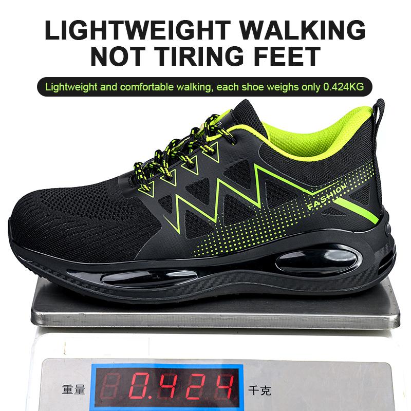 Arbeitssicherheitsschuhe für Herren, atmungsaktive Arbeits-Sneaker, Stahlkappen-Schuhe, durchtrittsichere Sicherheitsschuhe, unzerstörbare Schuhe