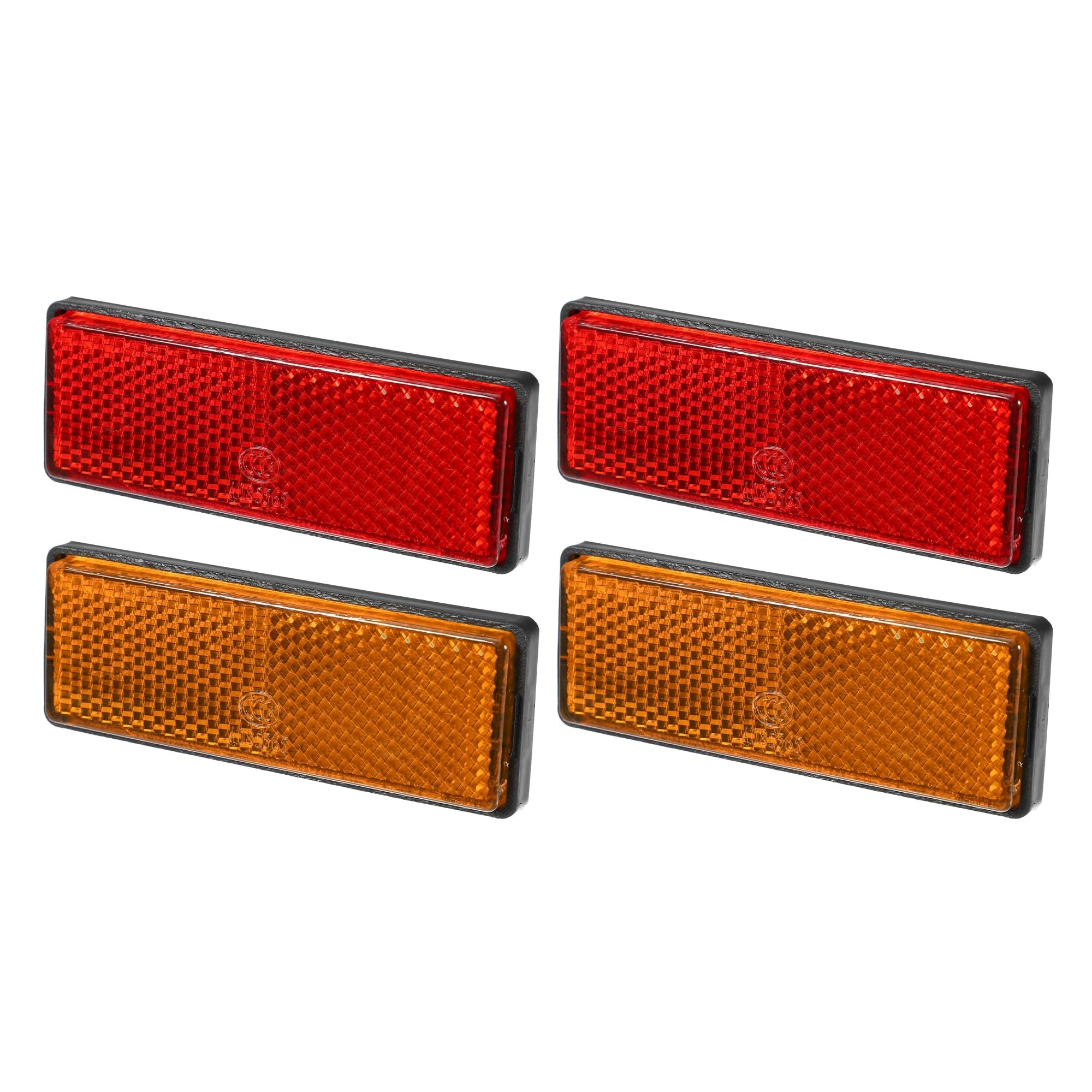 

Partuto Set of 4 3.46 x1.26 Universal Reflectors - Rectangle Shape Motorcycle Safety Reflectors for чёрный