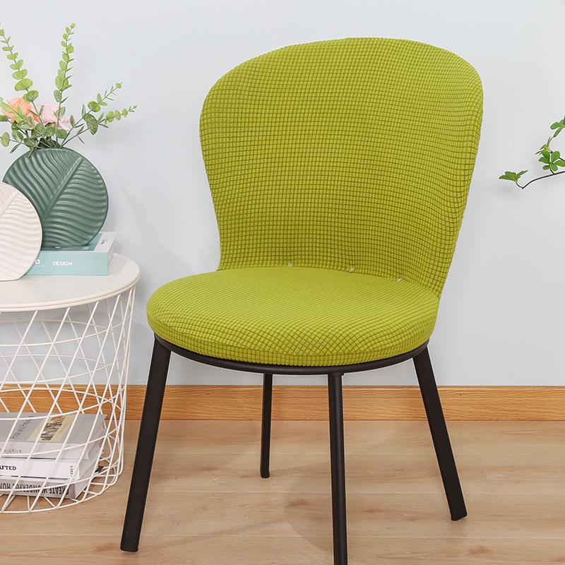 Semi-circular Arc Type Chair Cover Elastic Small Stool Slipcovers Single Low Back Dining Chairs Covers Seat Cover Home Decor