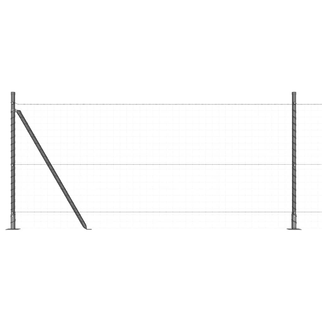 Fence Posts for Concrete Installation 7 Pieces Gray