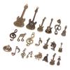 21Pcs/Set Vintage Alloy Guitar Musical Note Charms Pendant Diy Jewelry Findings