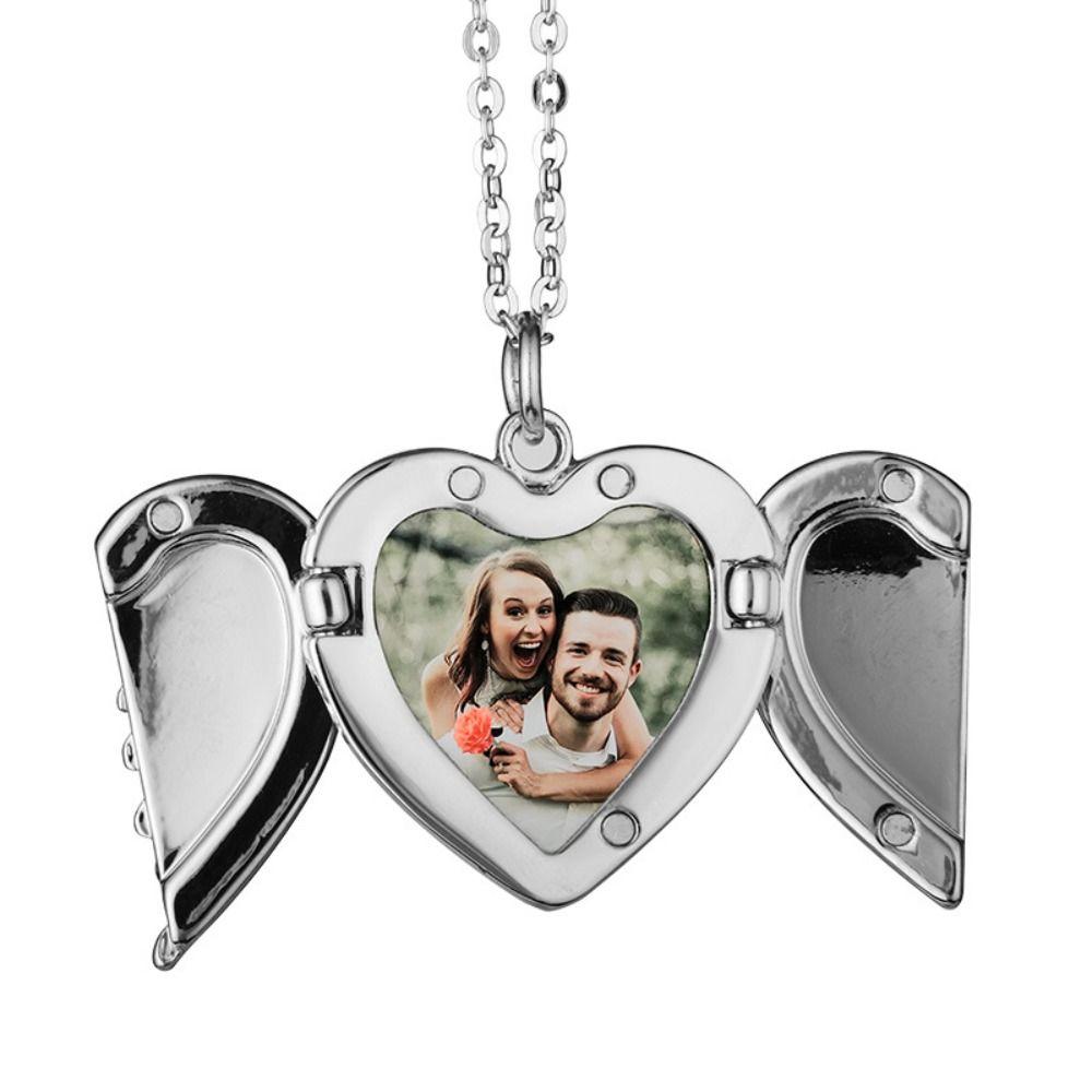 Sublimation Blank Angel Wing Pendant Timeless Elegance Wing Engraving Korean Style Jewelry Metal Material Gold Color