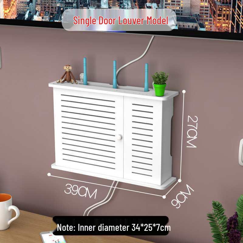 Wall-Mounted No-Drill WiFi Router and TV Set-Top Box Shelf for Living Room/Bedroom