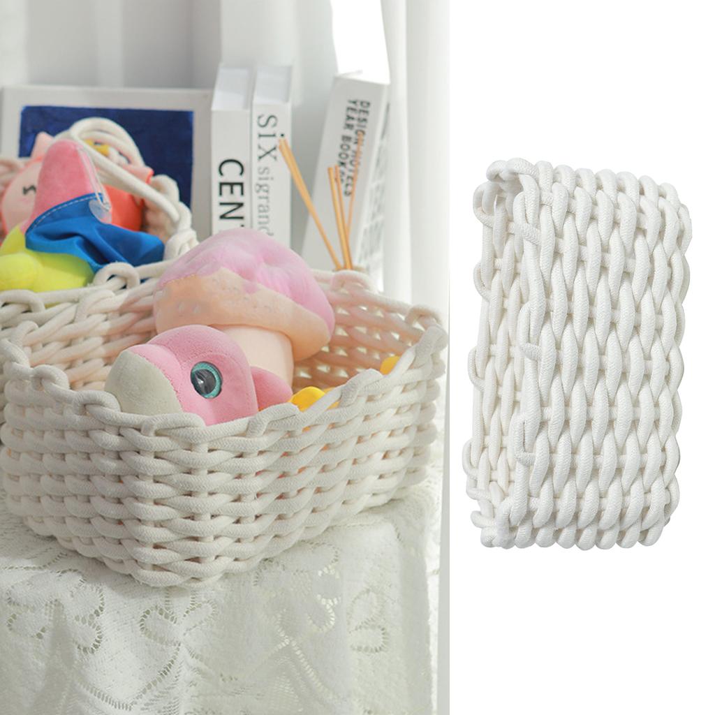 Cotton Rope Storage Basket Hand Knitting Nordic Style Desktop Storage Organizer for Key Snacks Underwear