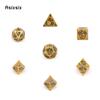 7 Pcs Orange Dragon Metal Dice Solid Metal Polyhedral Dice Set Suitable For Role-Playing Dice PropBoard Game Gift