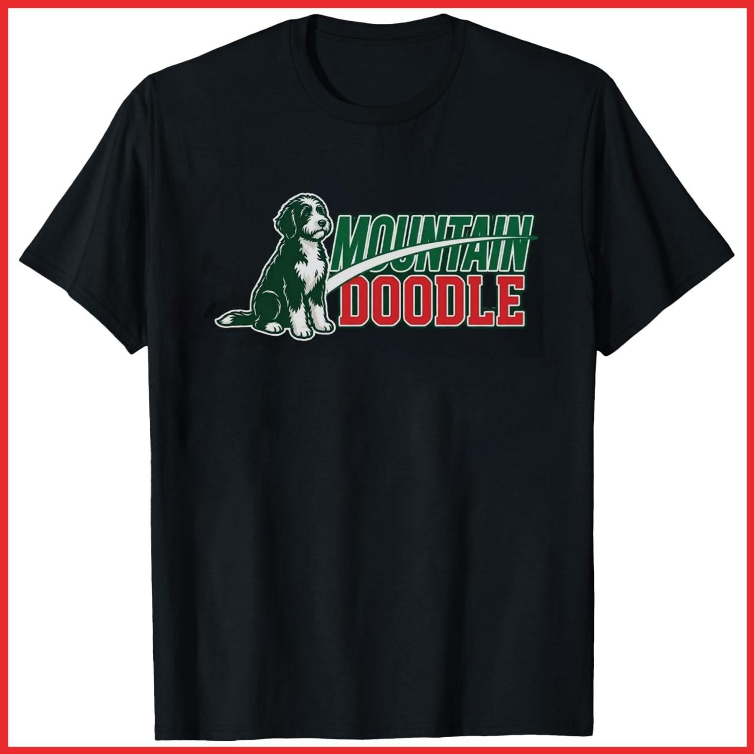 Mountain Doodle Dog Lovers Bernedoodle Black Cotton T-Shirt S-5XL XL